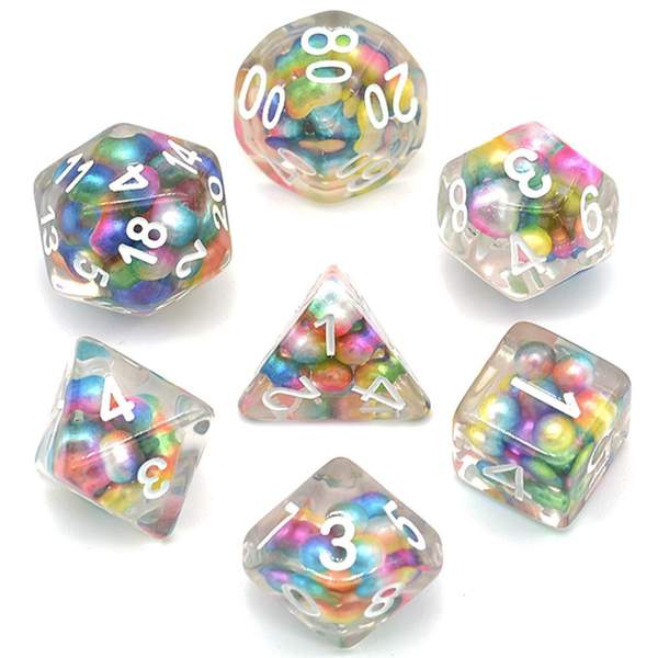 Colorful Pearl RPG Dice Set | Game Grid - Logan