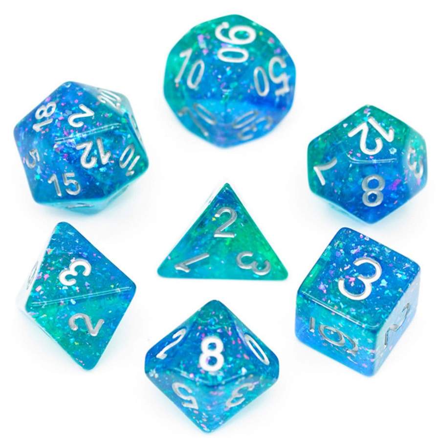 Ocean Glitter RPG Dice Set | Game Grid - Logan