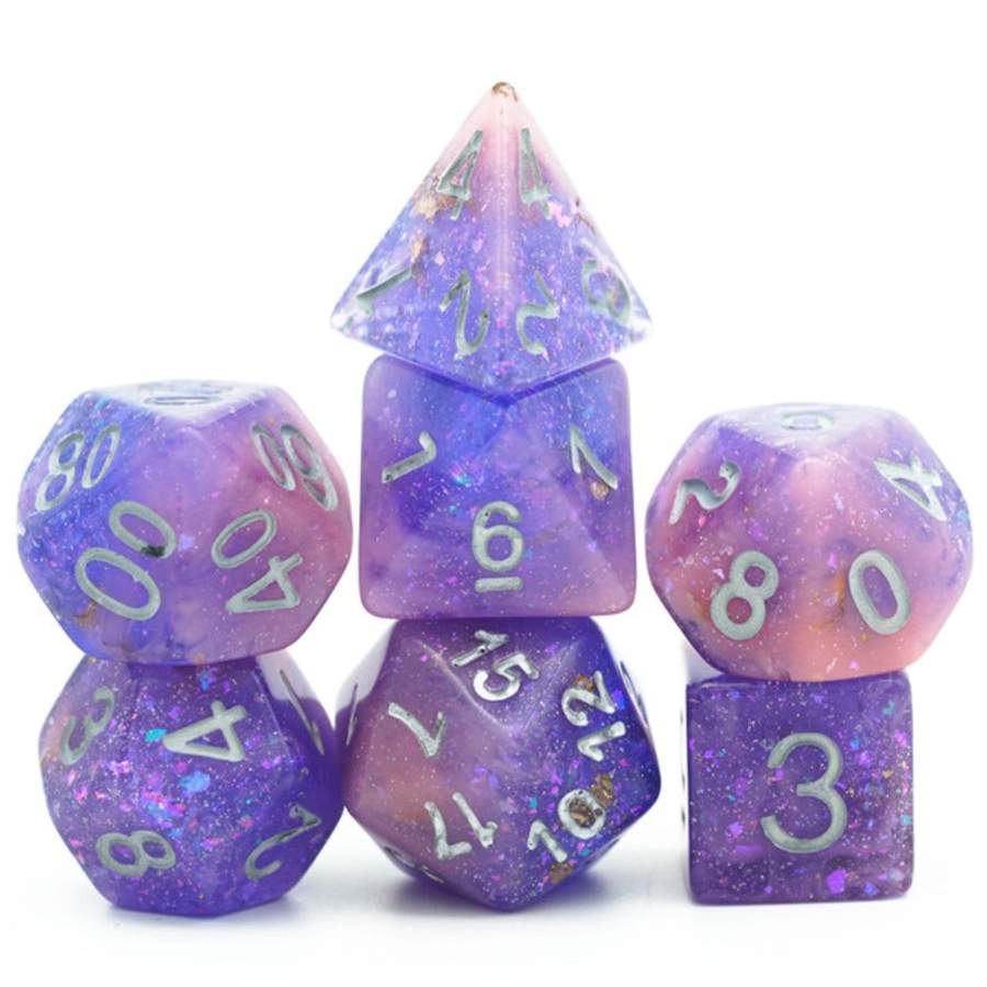 Pink and Purple Seabed Treasure RPG Dice Set | Game Grid - Logan