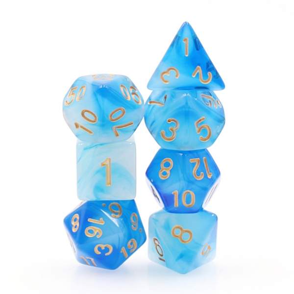 Blue Milky RPG Dice Set | Game Grid - Logan