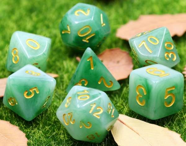 Green Jade RPG Dice Set | Game Grid - Logan
