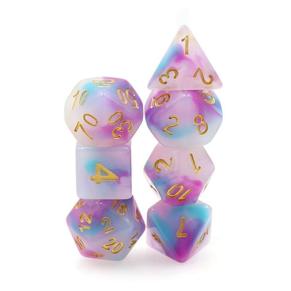 Light Blue and Purple Jade RPG Dice Set | Game Grid - Logan