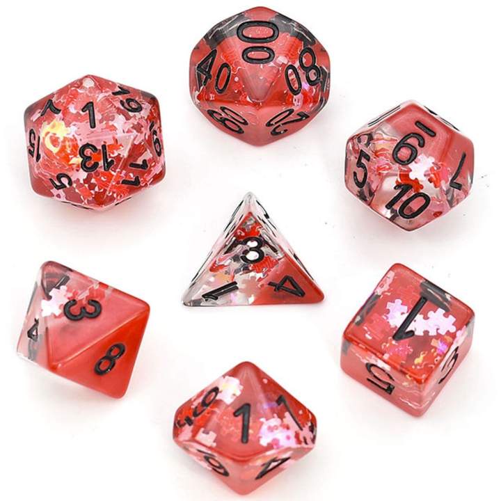 Red Dreamlike RPG Dice Set | Game Grid - Logan