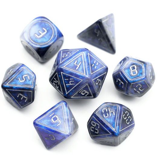 Cybernated Blue & Black RPG Dice Set | Game Grid - Logan