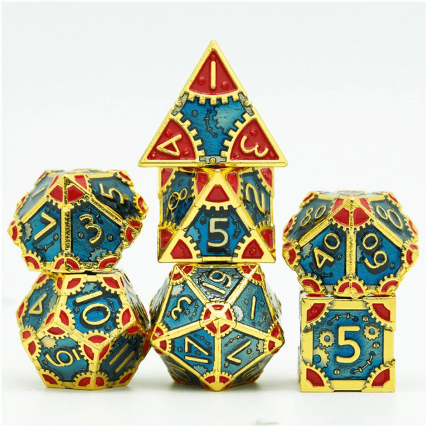 SteamPunk High Top RPG Metal Dice Set | Game Grid - Logan