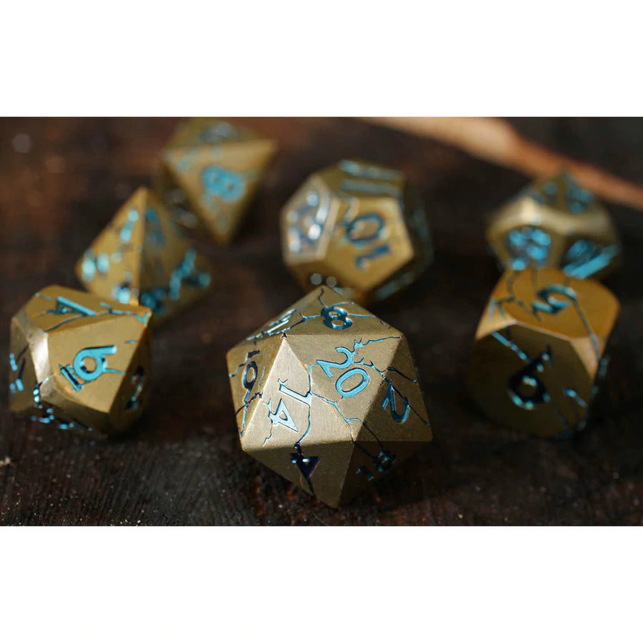 Warworn Gold RPG Metal Dice Set | Game Grid - Logan