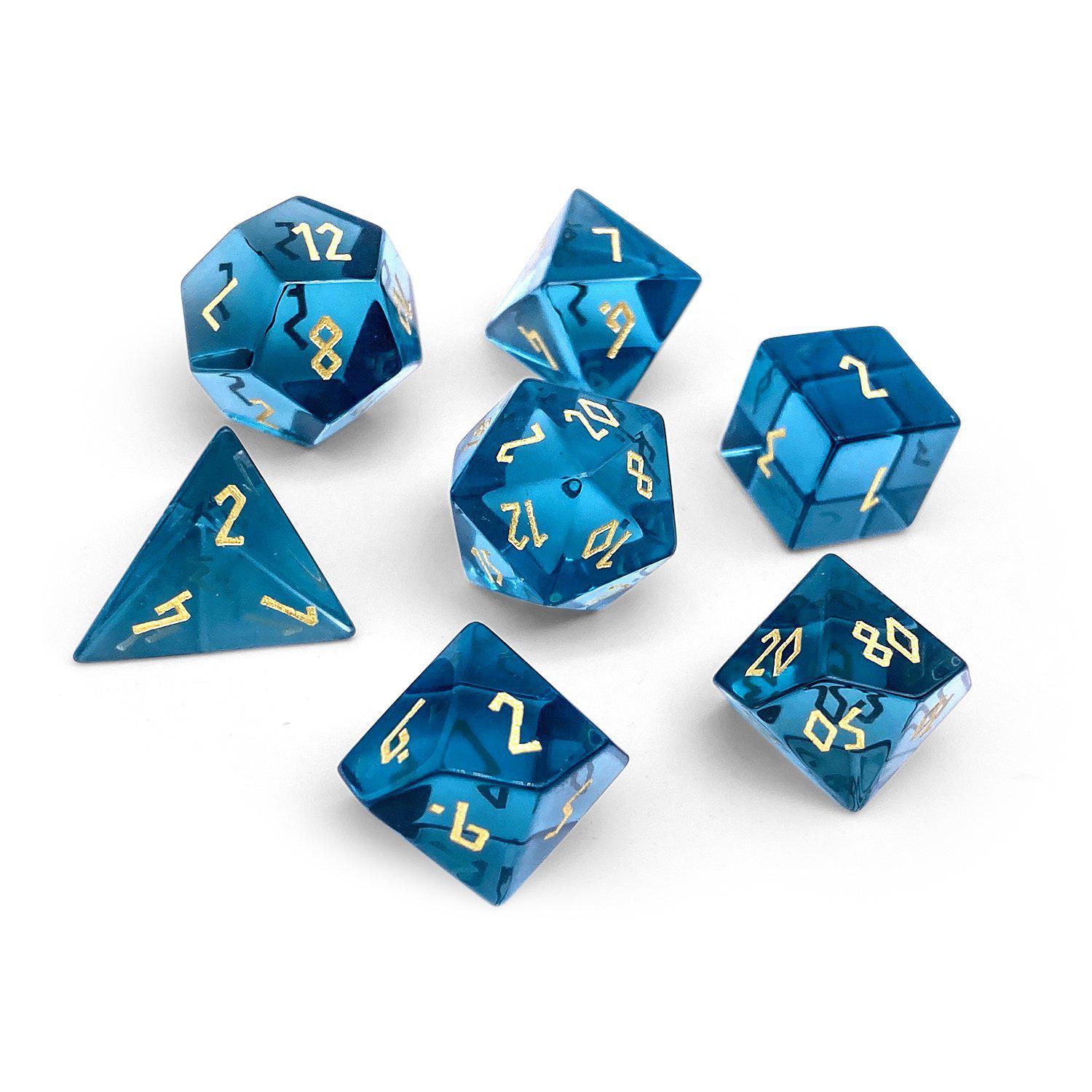 Gemstone RPG Dice Set: Zircon - Aquamarine | Game Grid - Logan
