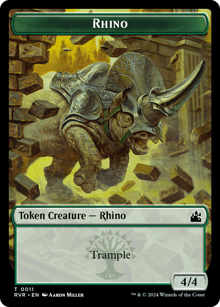 Saproling // Rhino Double-Sided Token [Ravnica Remastered Tokens] | Game Grid - Logan