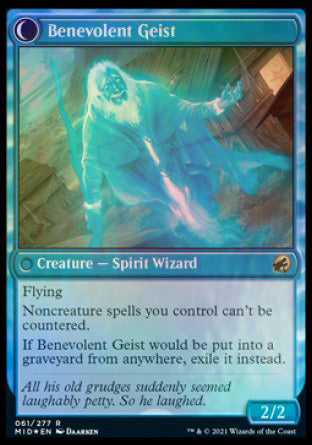 Malevolent Hermit // Benevolent Geist [Innistrad: Midnight Hunt Prerelease Promos] | Game Grid - Logan