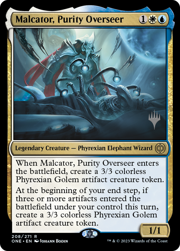 Malcator, Purity Overseer (Promo Pack) [Phyrexia: All Will Be One Promos] | Game Grid - Logan