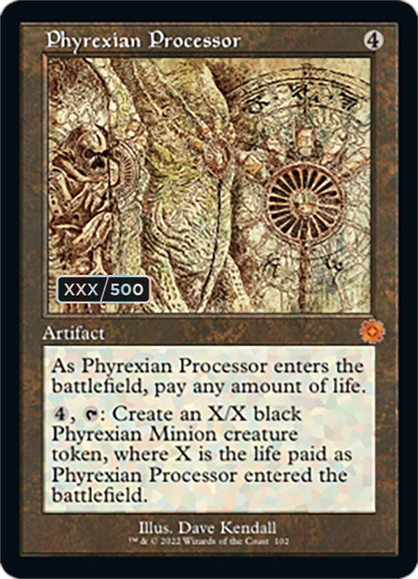 Phyrexian Processor (Retro Schematic) (Serial Numbered) [The Brothers' War Retro Artifacts] | Game Grid - Logan