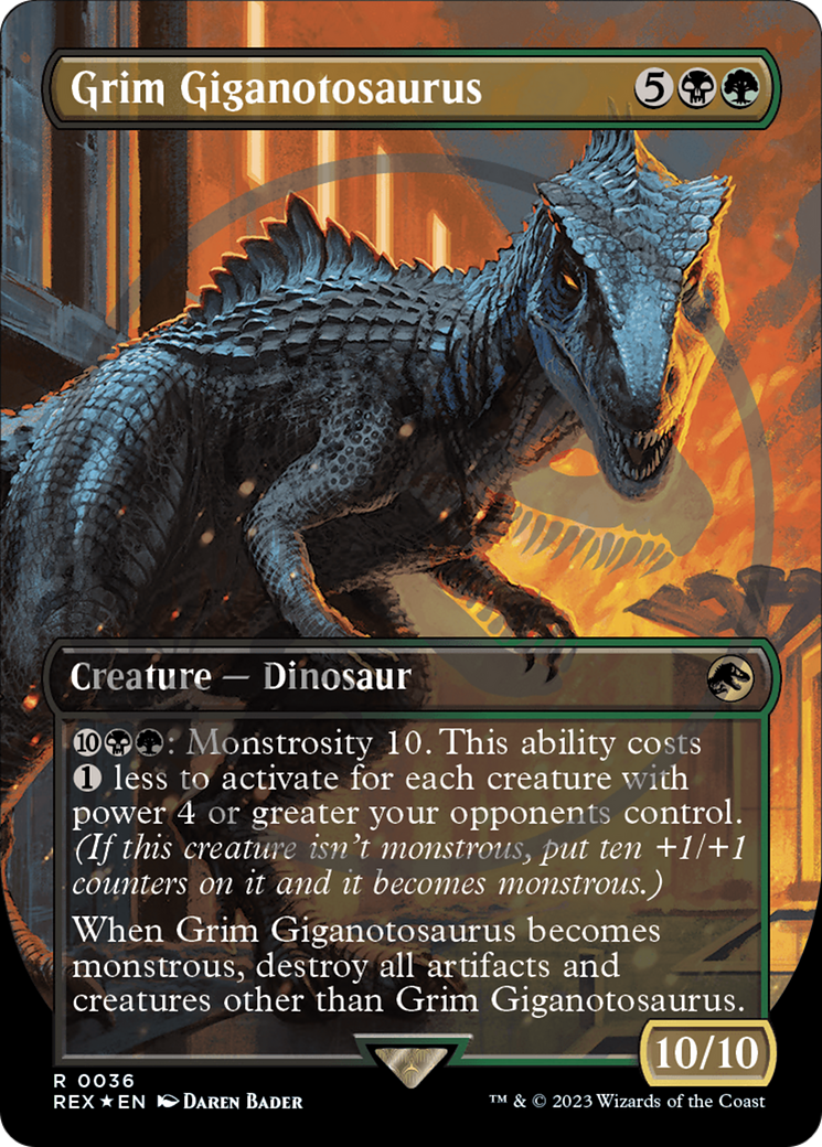 Grim Giganotosaurus Emblem (Borderless) [Jurassic World Collection Tokens] | Game Grid - Logan