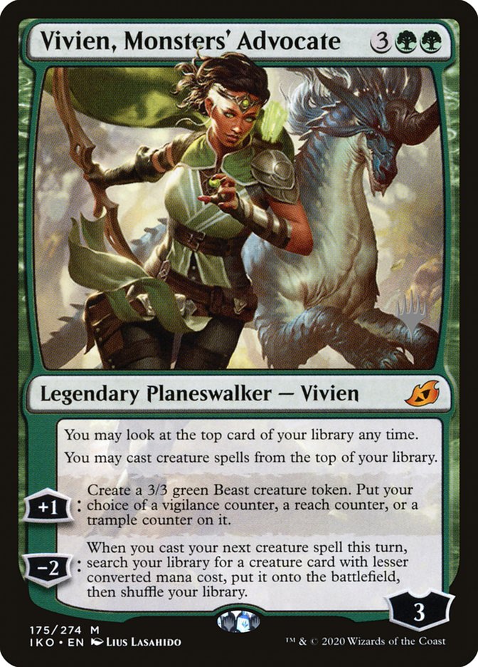 Vivien, Monsters' Advocate (Promo Pack) [Ikoria: Lair of Behemoths Promos] | Game Grid - Logan