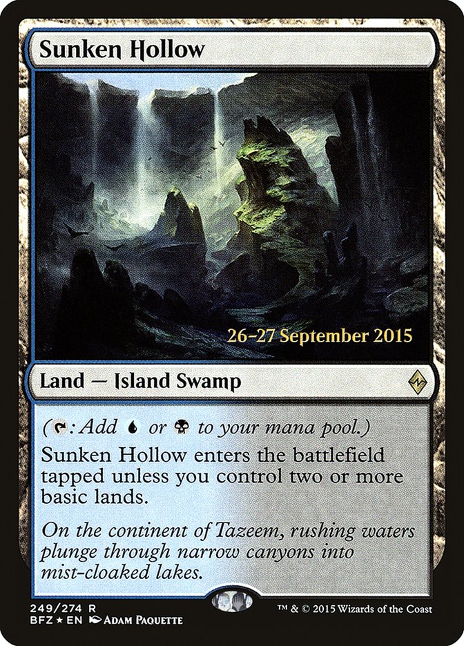 Sunken Hollow [Battle for Zendikar Prerelease Promos] | Game Grid - Logan