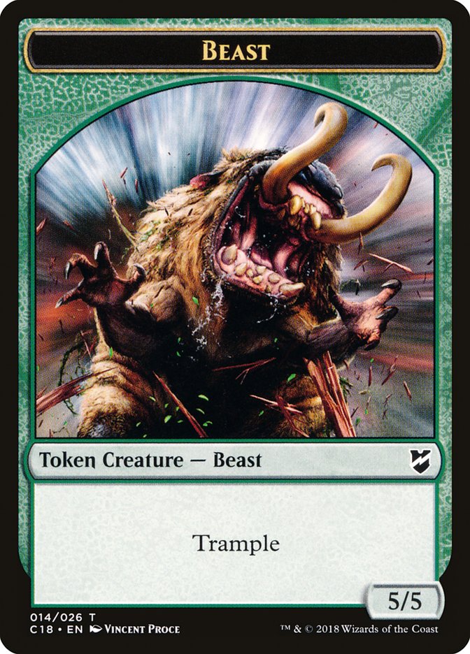 Beast Token (014/026) [Commander 2018 Tokens] | Game Grid - Logan