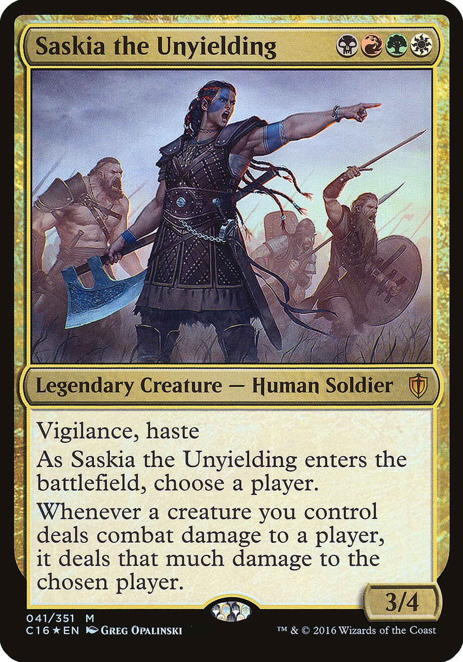 Saskia the Unyielding (Oversized) [Commander 2016 Oversized] | Game Grid - Logan