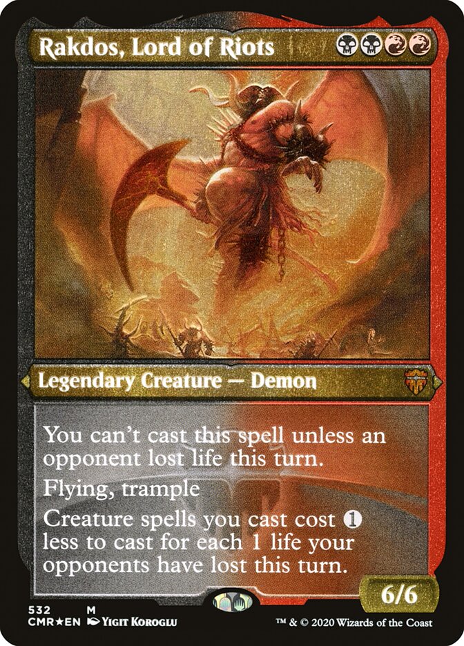 Rakdos, Lord of Riots (Etched) [Commander Legends] | Game Grid - Logan