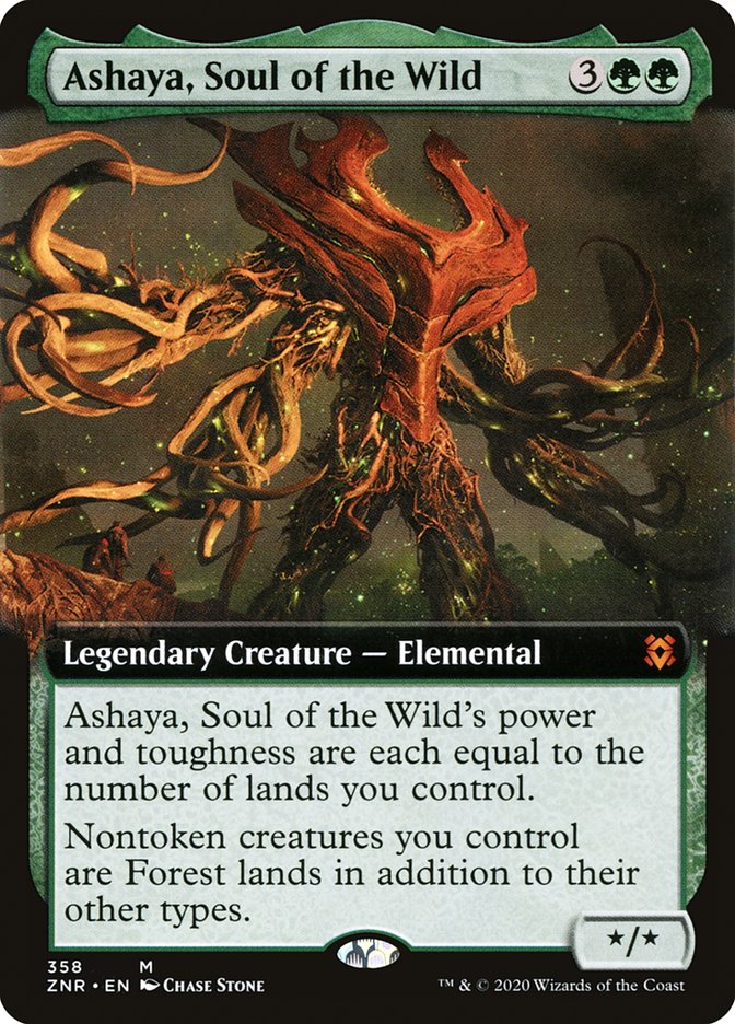 Ashaya, Soul of the Wild (Extended Art) [Zendikar Rising] | Game Grid - Logan