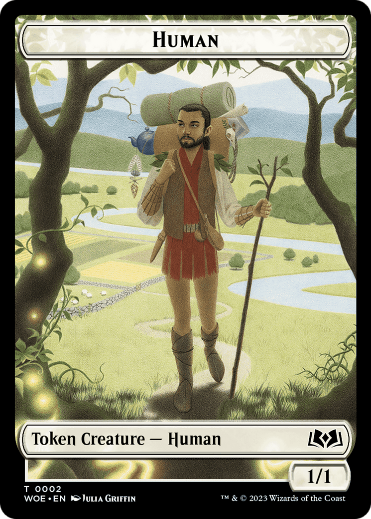 Human // Food (0011) Double-Sided Token [Wilds of Eldraine Tokens] | Game Grid - Logan