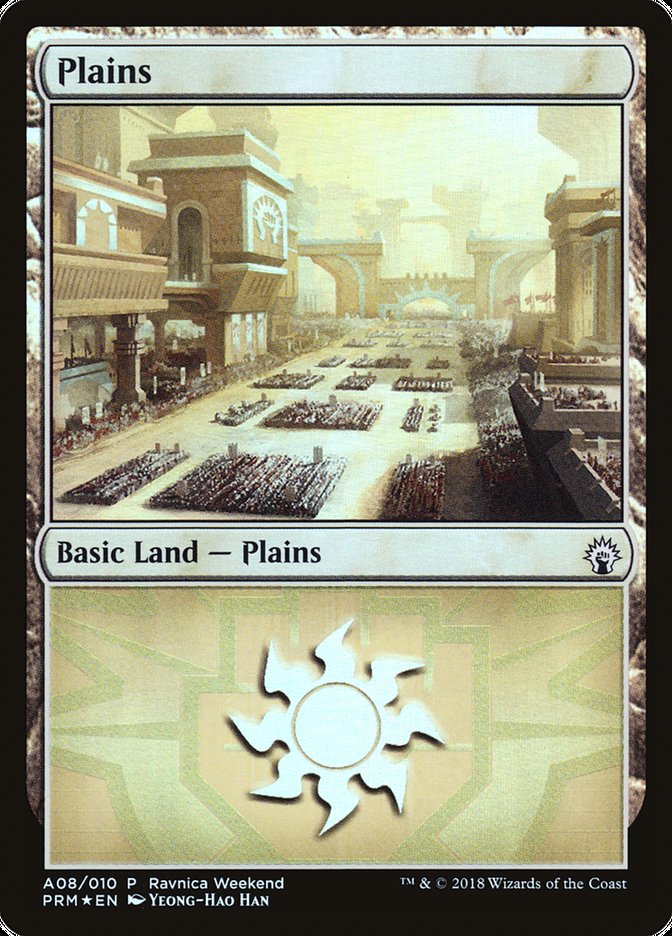 Plains (A08) [Ravnica Allegiance Ravnica Weekend] | Game Grid - Logan