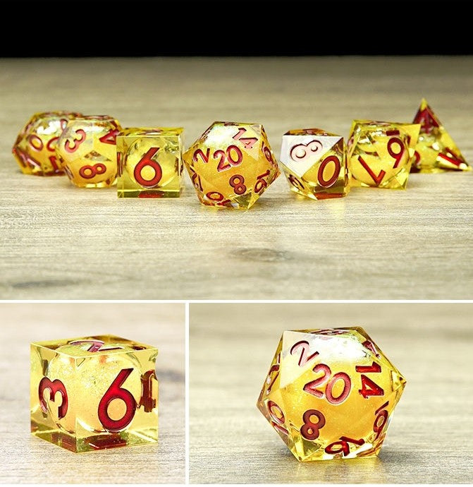 Elixir Dice Set: Yellow with Red Font | Game Grid - Logan