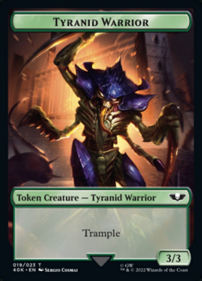 Tyranid (017) // Tyranid Warrior Double-Sided Token (Surge Foil) [Warhammer 40,000 Tokens] | Game Grid - Logan