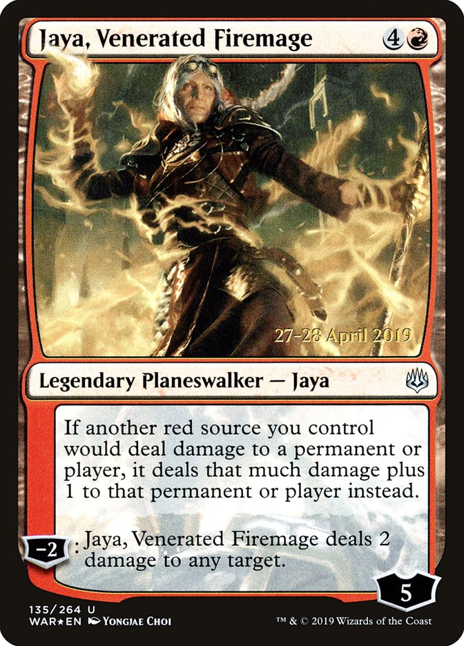 Jaya, Venerated Firemage [War of the Spark Prerelease Promos] | Game Grid - Logan