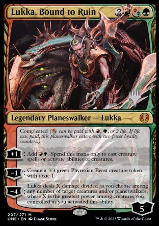 Lukka, Bound to Ruin (Promo Pack) [Phyrexia: All Will Be One Promos] | Game Grid - Logan