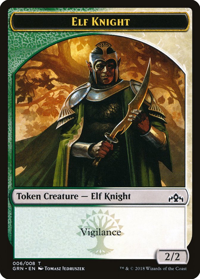 Elf Knight Token [Guilds of Ravnica Tokens] | Game Grid - Logan