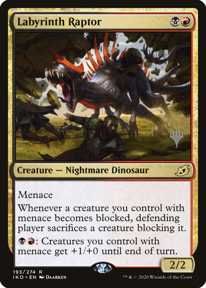 Labyrinth Raptor (Promo Pack) [Ikoria: Lair of Behemoths Promos] | Game Grid - Logan