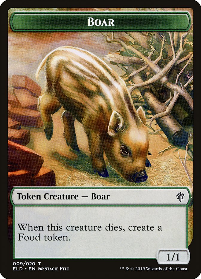 Boar Token [Throne of Eldraine Tokens] | Game Grid - Logan