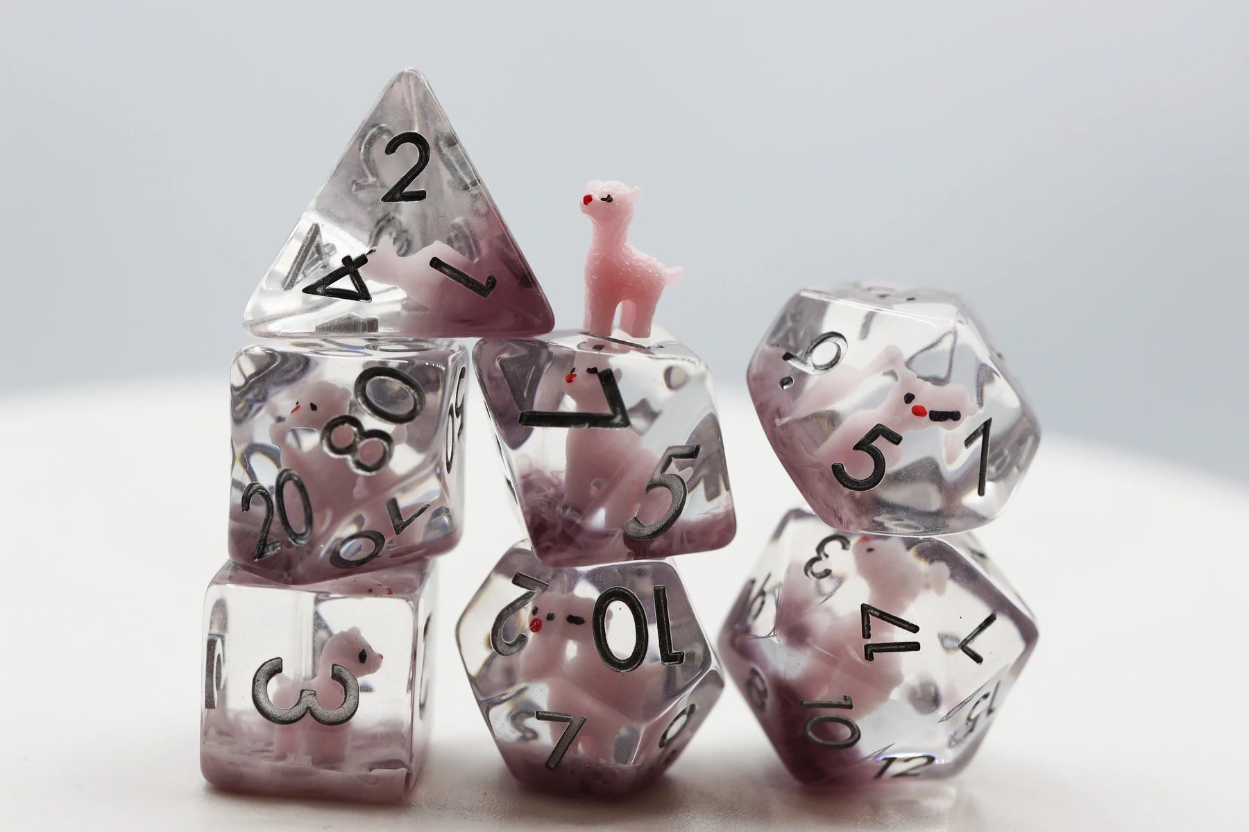 Pink Alpaca RPG Dice Set | Game Grid - Logan