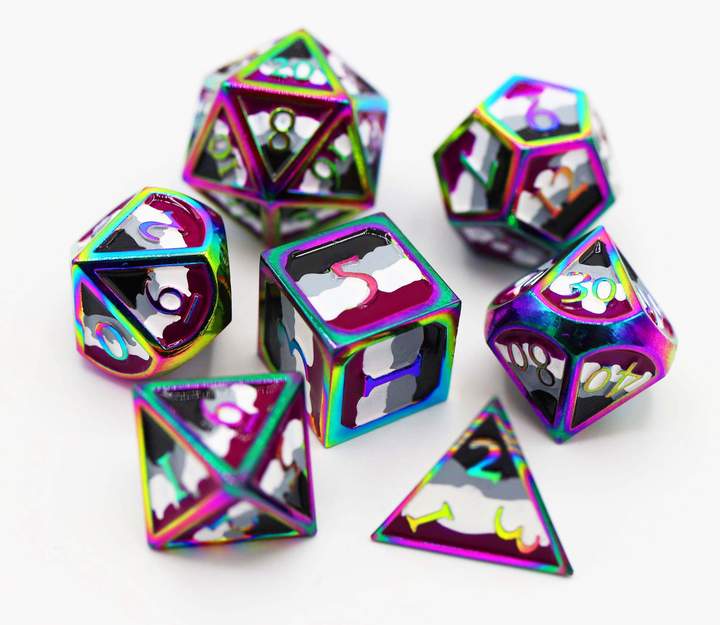 Asexual Pride Flag - RPG Metal Dice Set | Game Grid - Logan