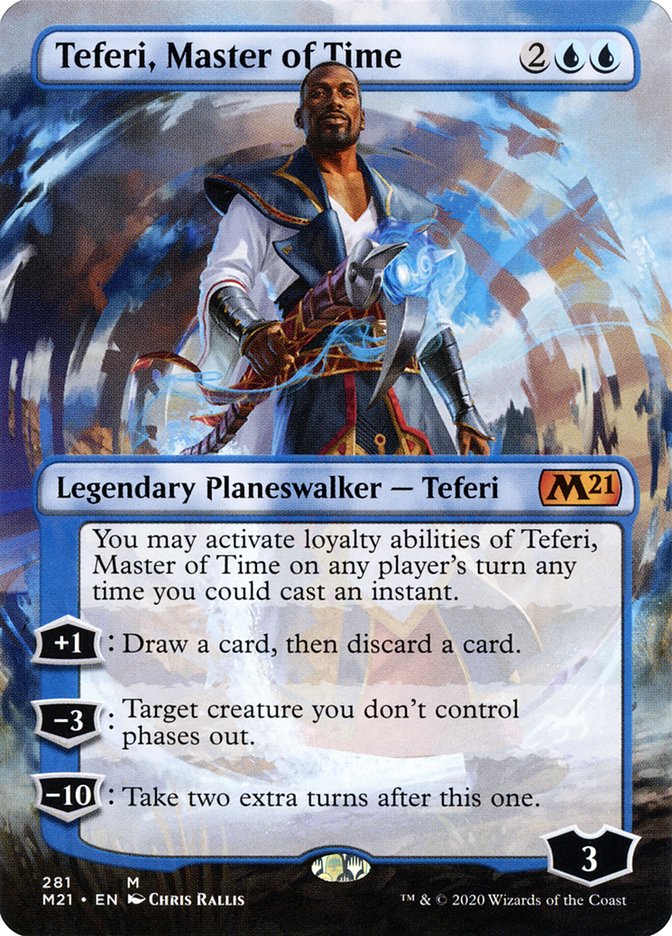 Teferi, Master of Time (Borderless) [Core Set 2021] | Game Grid - Logan