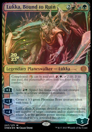 Lukka, Bound to Ruin [Phyrexia: All Will Be One Prerelease Promos] | Game Grid - Logan