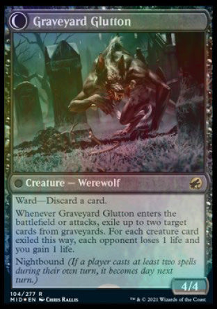 Graveyard Trespasser // Graveyard Glutton [Innistrad: Midnight Hunt Prerelease Promos] | Game Grid - Logan