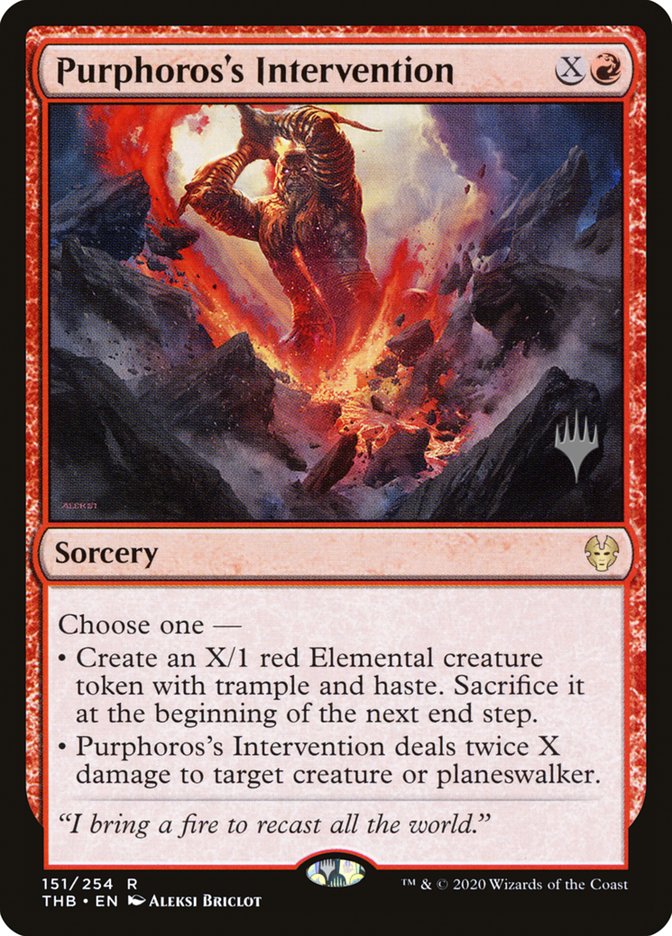 Purphoros's Intervention (Promo Pack) [Theros Beyond Death Promos] | Game Grid - Logan