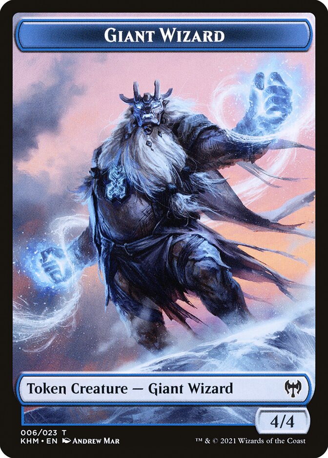 Human Warrior // Giant Wizard Double-Sided Token [Kaldheim Tokens] | Game Grid - Logan