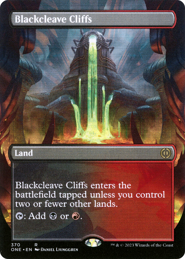 Blackcleave Cliffs (Borderless Alternate Art) [Phyrexia: All Will Be One] | Game Grid - Logan