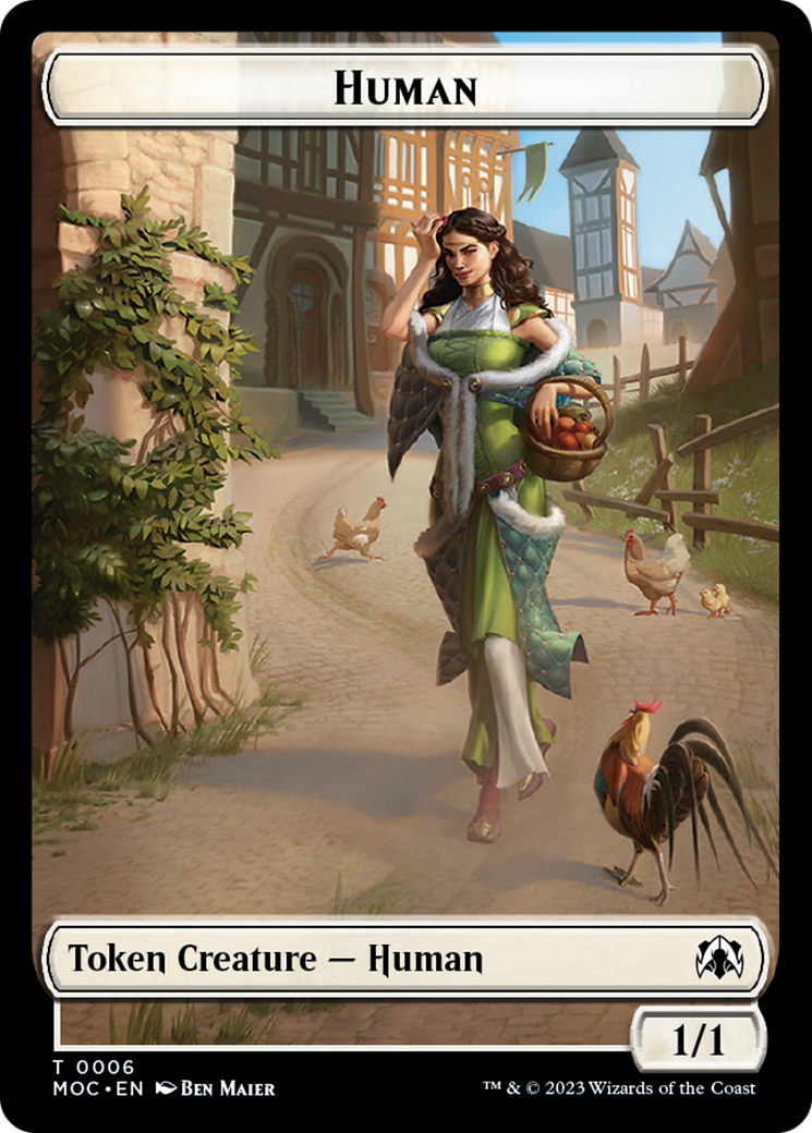 Zombie Knight // Human (6) Double-Sided Token [March of the Machine Commander Tokens] | Game Grid - Logan