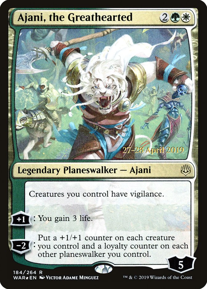 Ajani, the Greathearted [War of the Spark Prerelease Promos] | Game Grid - Logan