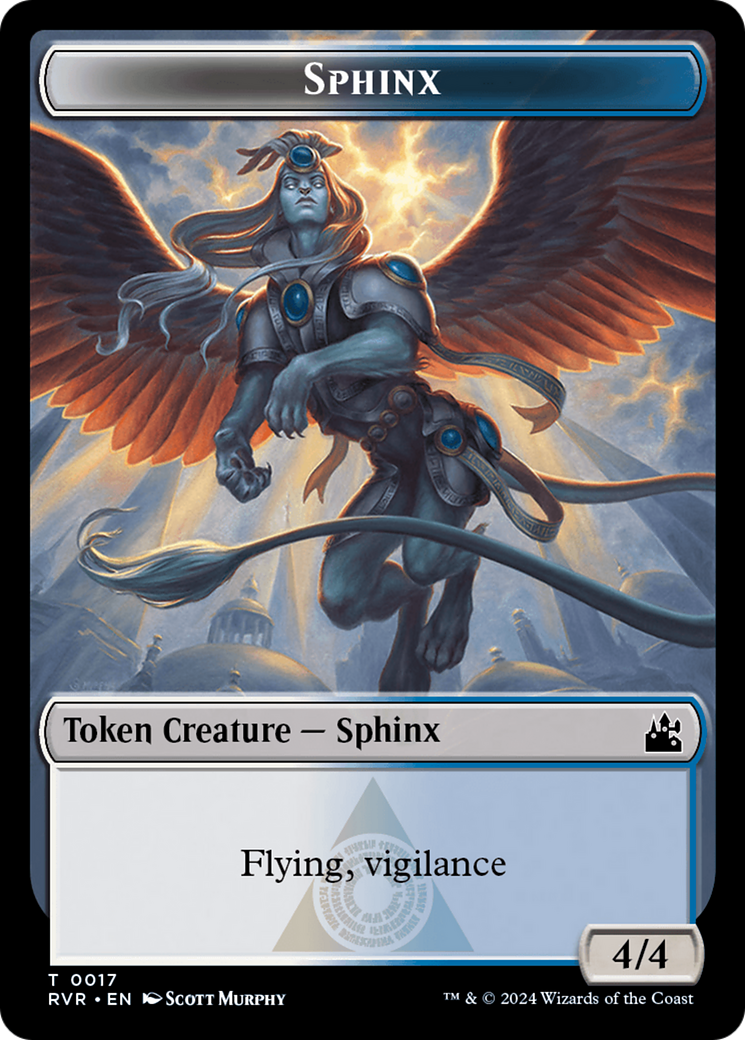 Spirit (0018) // Sphinx Double-Sided Token [Ravnica Remastered Tokens] | Game Grid - Logan