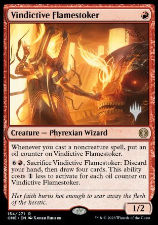 Vindictive Flamestoker (Promo Pack) [Phyrexia: All Will Be One Promos] | Game Grid - Logan