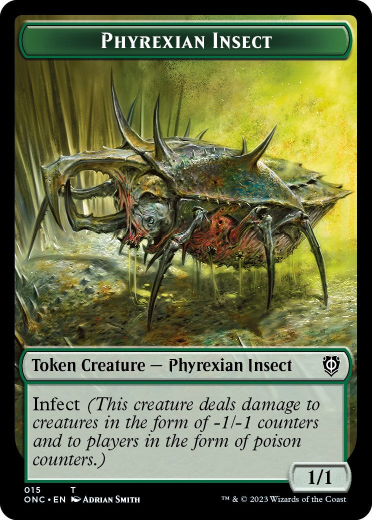 Phyrexian Wurm // Phyrexian Insect Double-Sided Token [Phyrexia: All Will Be One Commander Tokens] | Game Grid - Logan