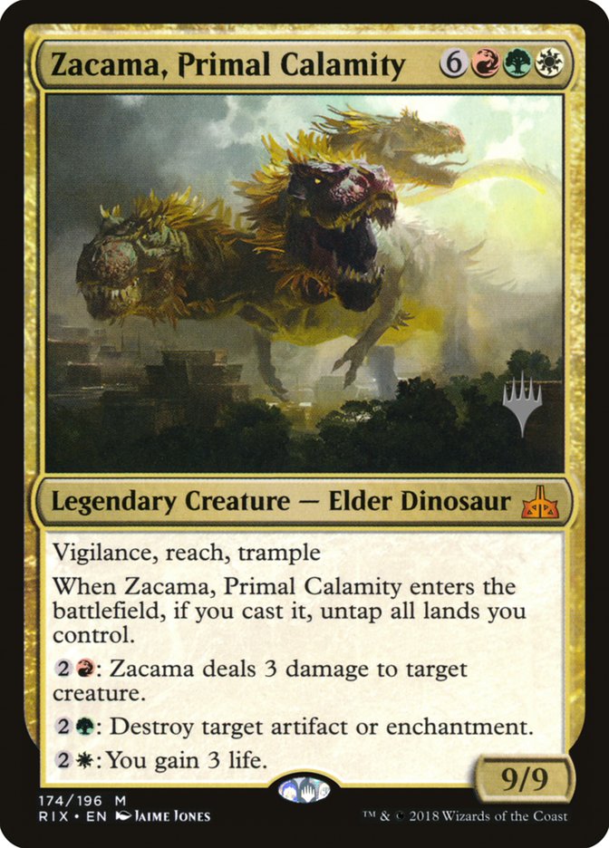 Zacama, Primal Calamity (Promo Pack) [Rivals of Ixalan Promos] | Game Grid - Logan