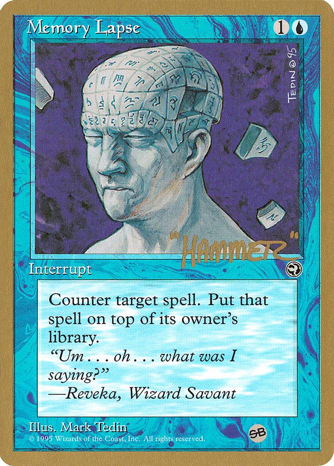 Memory Lapse (Runes) (Shawn "Hammer" Regnier) (SB) [Pro Tour Collector Set] | Game Grid - Logan