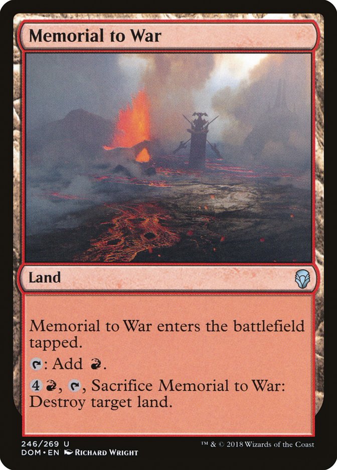 Memorial to War [Dominaria] | Game Grid - Logan