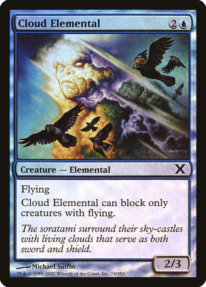 Cloud Elemental (Premium Foil) [Tenth Edition] | Game Grid - Logan