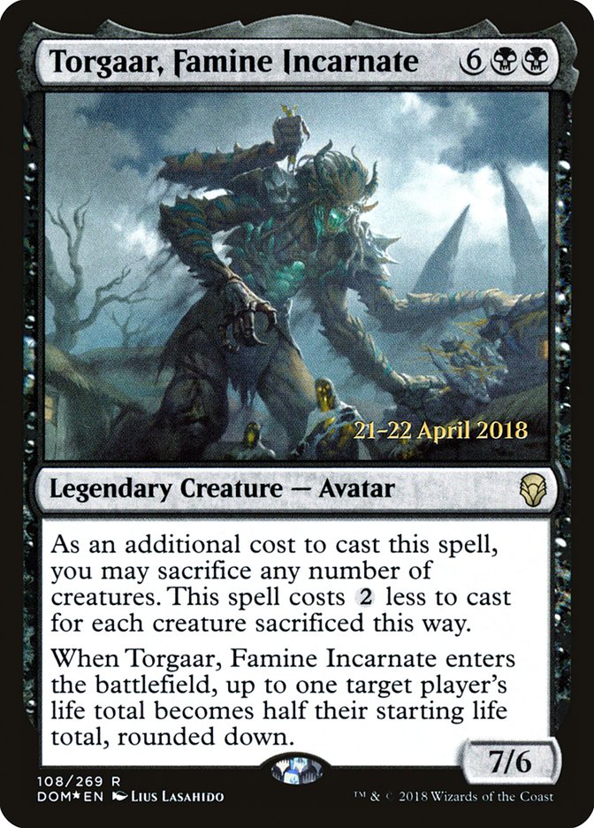 Torgaar, Famine Incarnate [Dominaria Prerelease Promos] | Game Grid - Logan