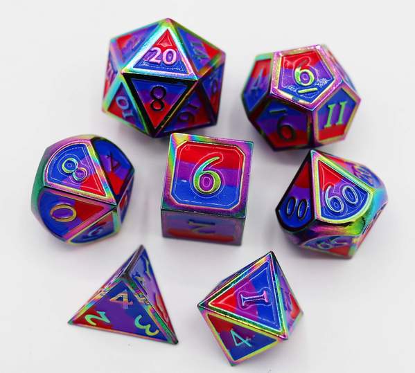 Pride Flag: Bisexual - RPG Metal Dice Set | Game Grid - Logan